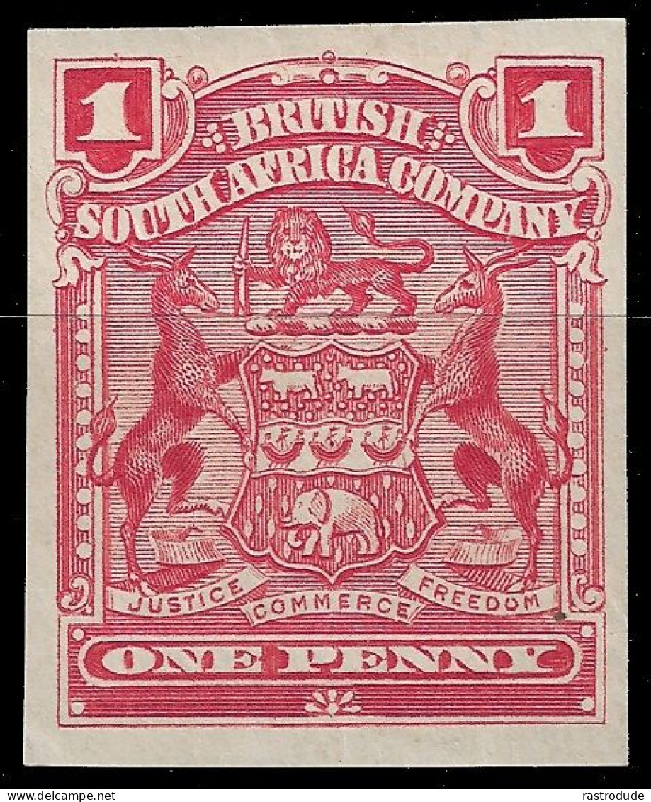 1898 BRITISH SOUTH AFRICA COMPANY 1d IMPERF SINGLE SG77a (£700 FOR PAIR) VERY FINE AND RARE - Sonstige & Ohne Zuordnung