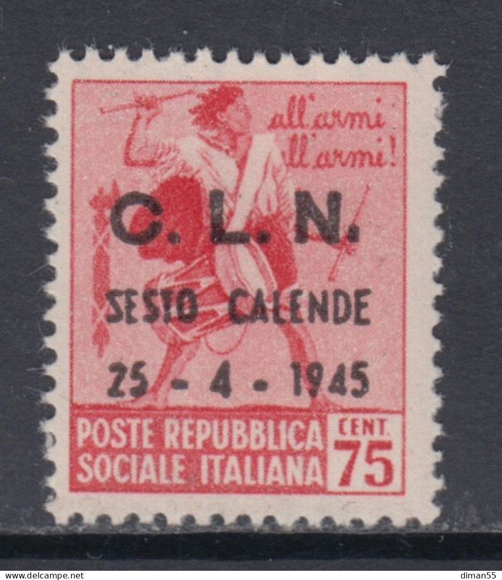 ITALY - 1945 - CLN Sesto Calende N.7 Cat. 400 Euro  - Gomma Integra - MNH** - National Liberation Committee (CLN)