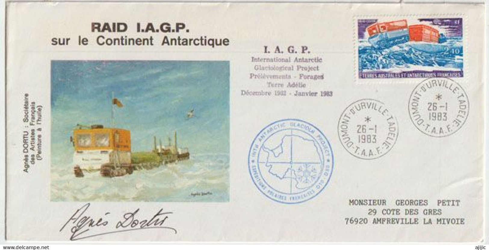 Raid I.A.G.P (International Antarctic Glaciological Project) En Antarctique 1983, Posted At Station Dumont D'Urville - Protection De L'environnement & Climat