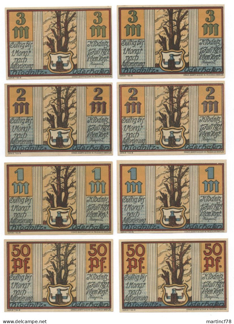 Notgeld Notgeldserie Klodnitz Oderhafen 1921 Serie Insurgenten Schlesien Gliwice - Collections