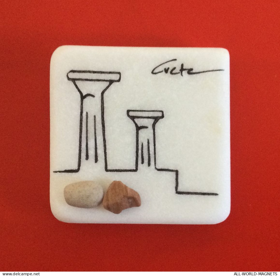 Handmade Crete Stone Marble Fridge Magnet Souvenir, From Crete Greece - Tourism