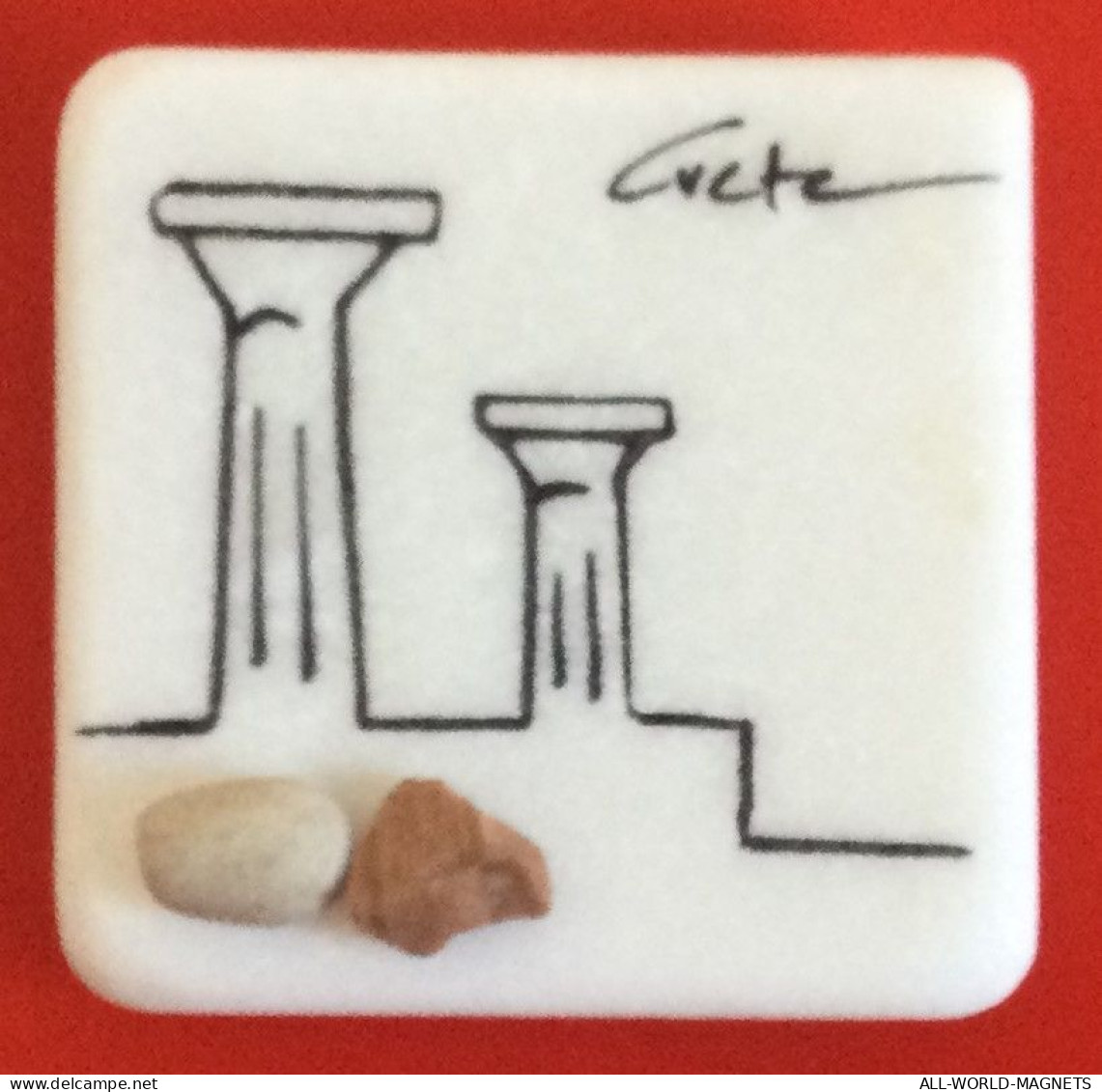 Handmade Crete Stone Marble Fridge Magnet Souvenir, From Crete Greece - Tourism