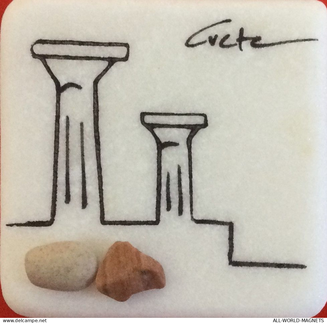 Handmade Crete Stone Marble Fridge Magnet Souvenir, From Crete Greece - Tourism