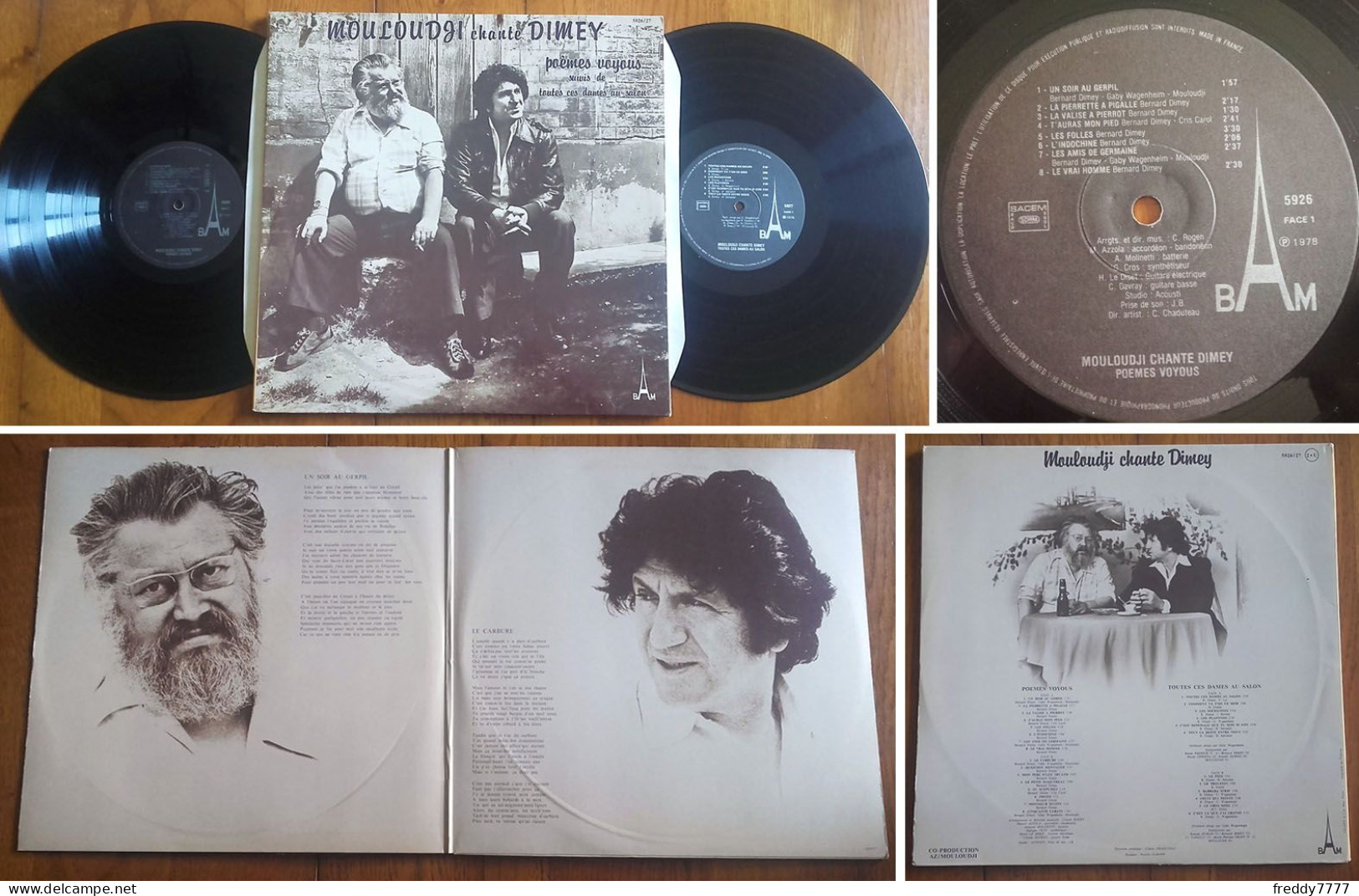 RARE 2xLP 33t RPM (12"x2) MOULOUDJI Chante DIMEY «Poèmes Voyous» (Gatefold P/s, 1978) - Verzameluitgaven