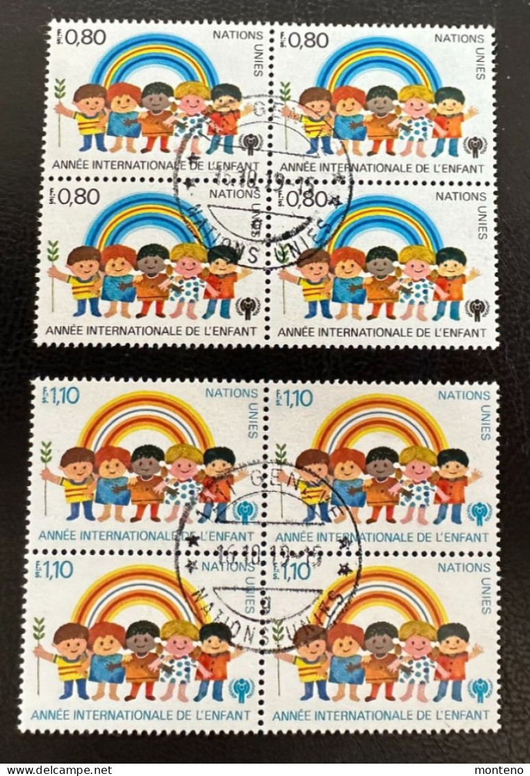 Nations Unies Office De Genève  1979   Y Et T 83/4 X 4  O  Cachets Ronds - Used Stamps