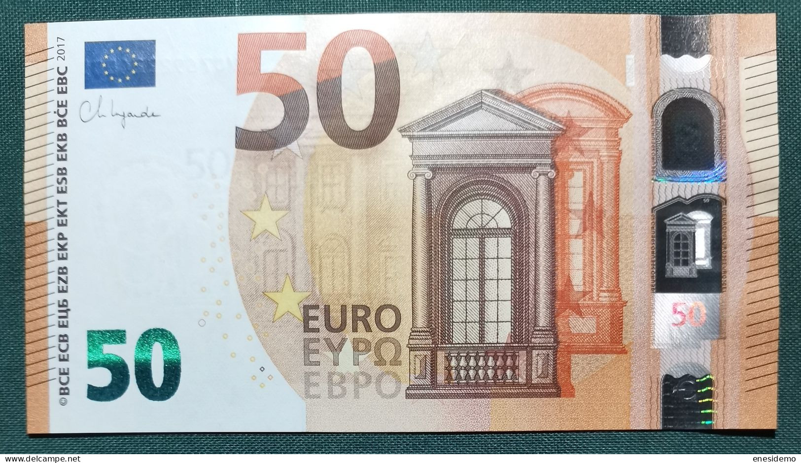 50 EURO SPAIN 2017 LAGARDE V026C3 VC SC FDS UNC. PERFECT - 50 Euro