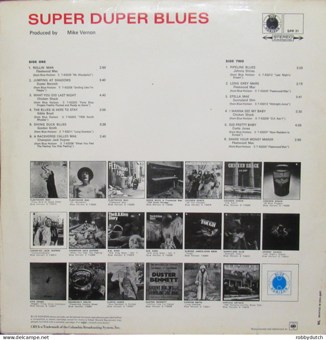* LP *  SUPER DUPER BLUES - VARIOUS (Hollad 1969) RARE!! Collector's Item!! - Compilaciones