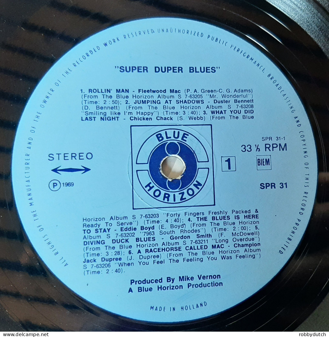 * LP *  SUPER DUPER BLUES - VARIOUS (Hollad 1969) RARE!! Collector's Item!! - Compilations