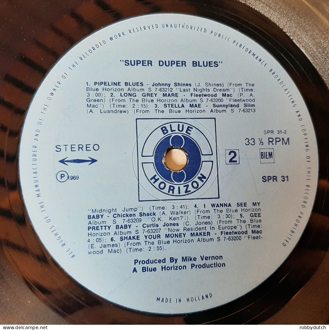 * LP *  SUPER DUPER BLUES - VARIOUS (Hollad 1969) RARE!! Collector's Item!! - Compilaciones