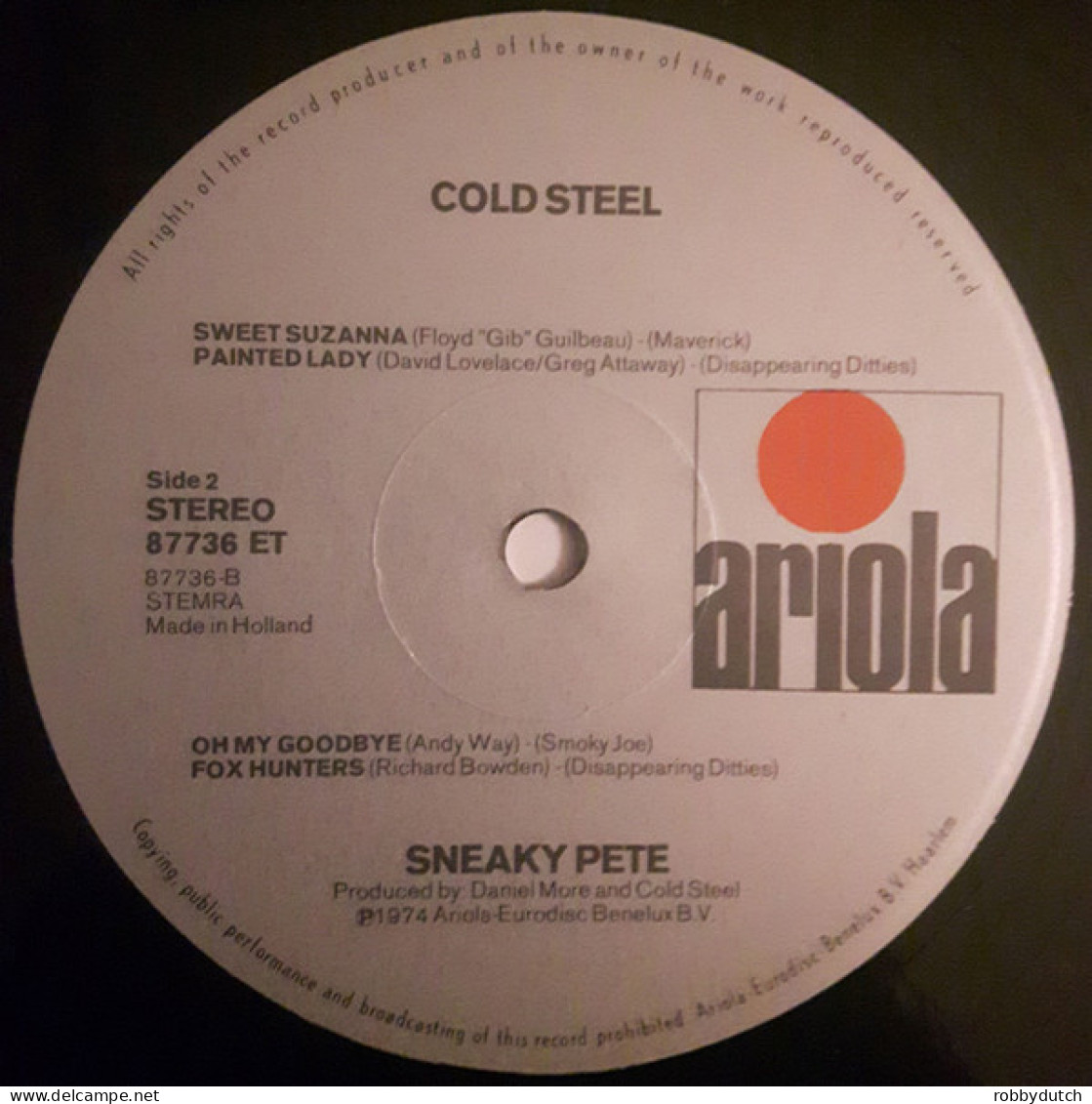 * LP *  SNEAKY PETE (KLEINOW) - COLD STEEL (Holland 1974 EX-) - Country Et Folk