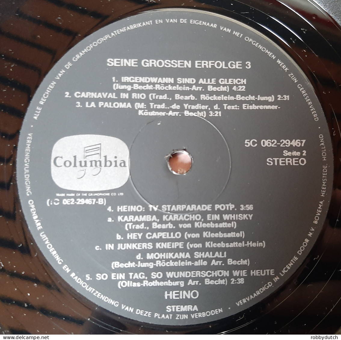 * LP *  HEINO - SEINE GROSSEN ERFOLGE 3 (Holland 1972 EX) - Otros - Canción Alemana