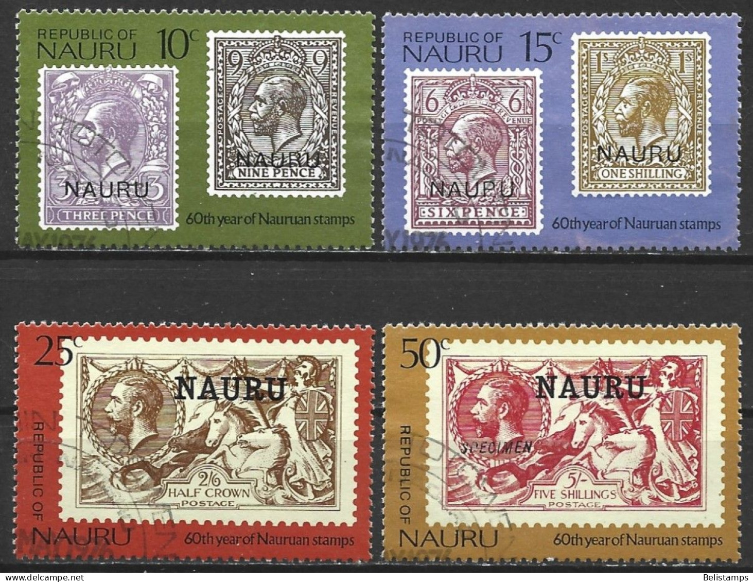 Nauru 1976. Scott #138-41 (U) 60th Anniv. Of Nauru's 1st Postage Stamps  *Complete Set* - Nauru