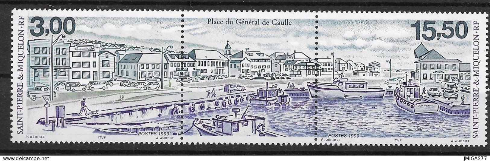 SPM St Pierre & Miquelon N° 701 & 702 Bande Horizontale Neuve ** MNH - Neufs