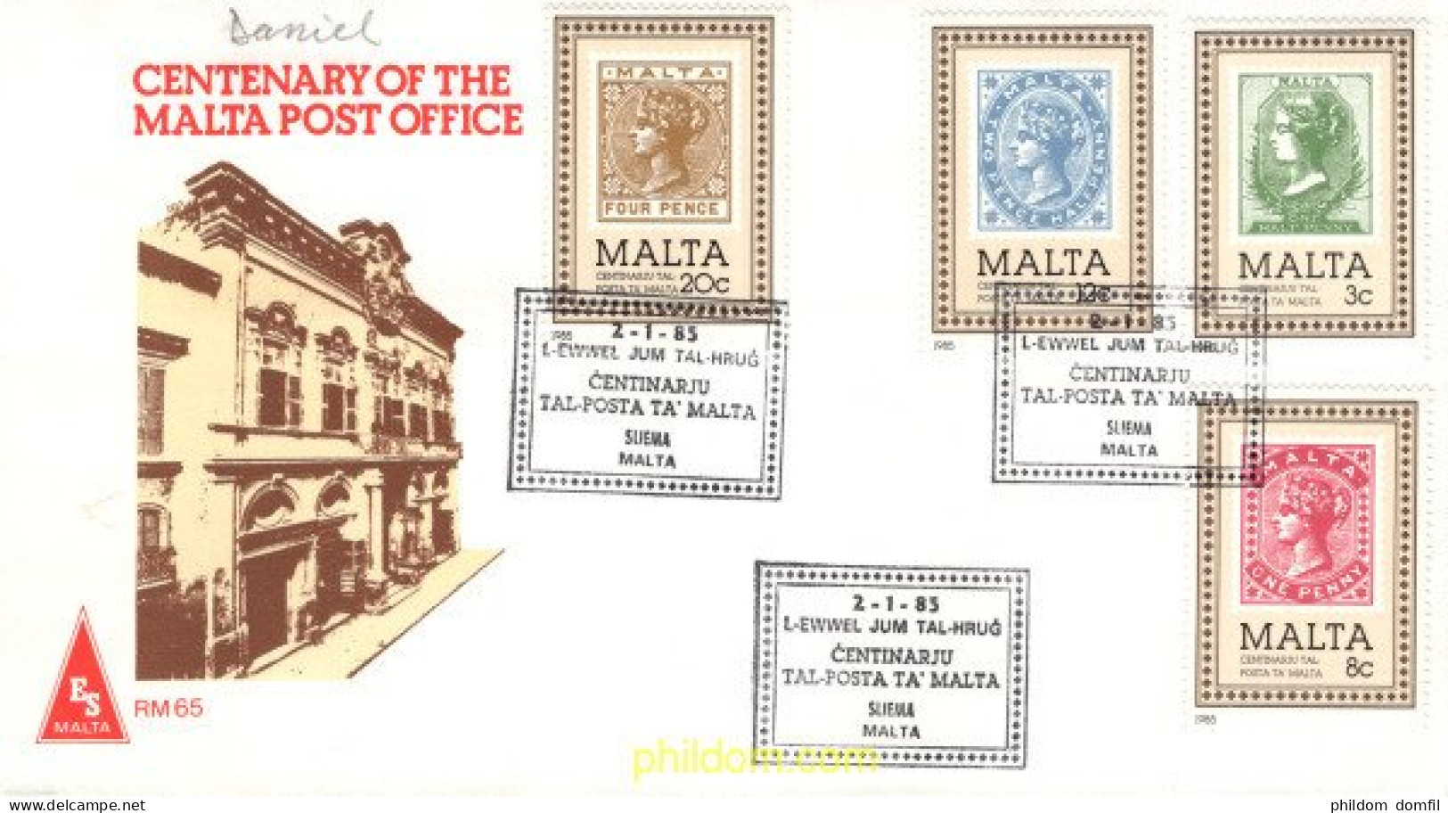 712616 MNH MALTA 1985 CENTENARIO DEL SELLO DE MALTA - Malte