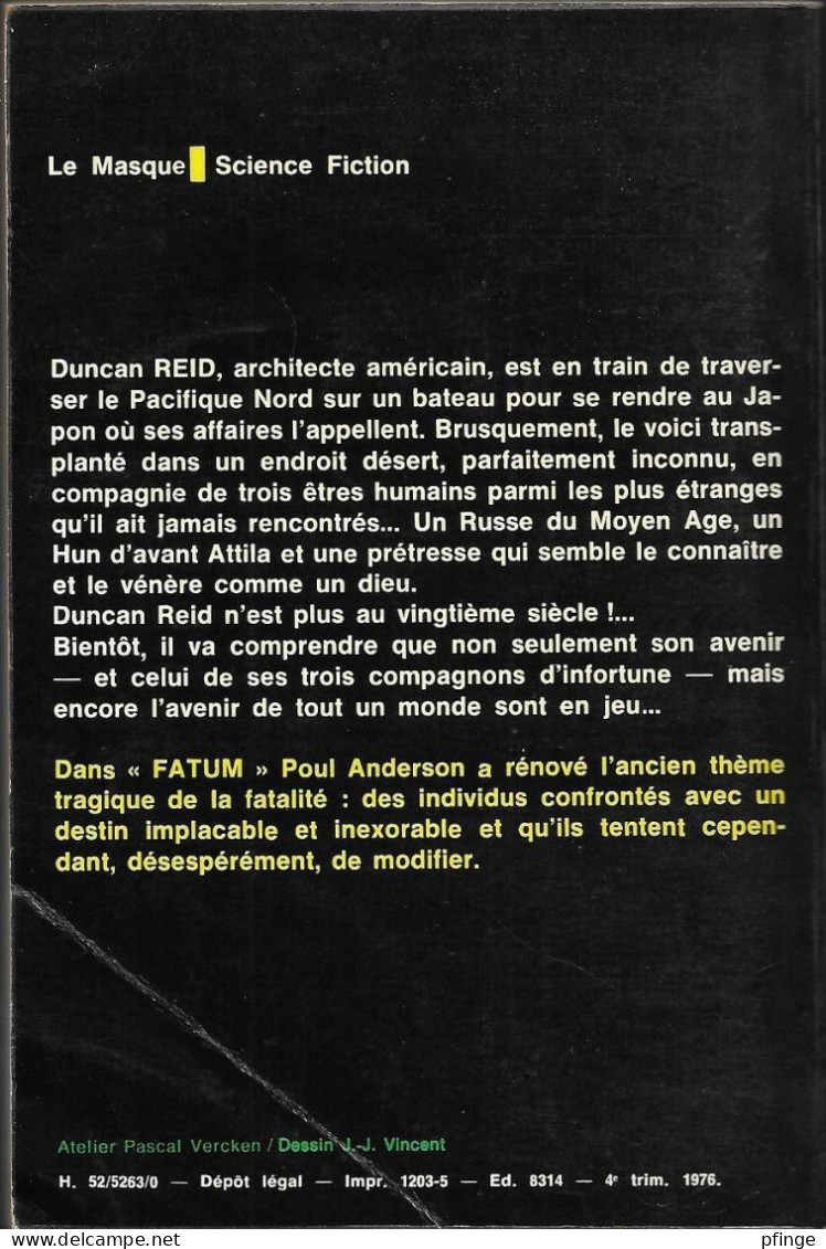 Fatum Par Poul Anderson - Le Masque Science Fiction N°49 - Le Masque SF