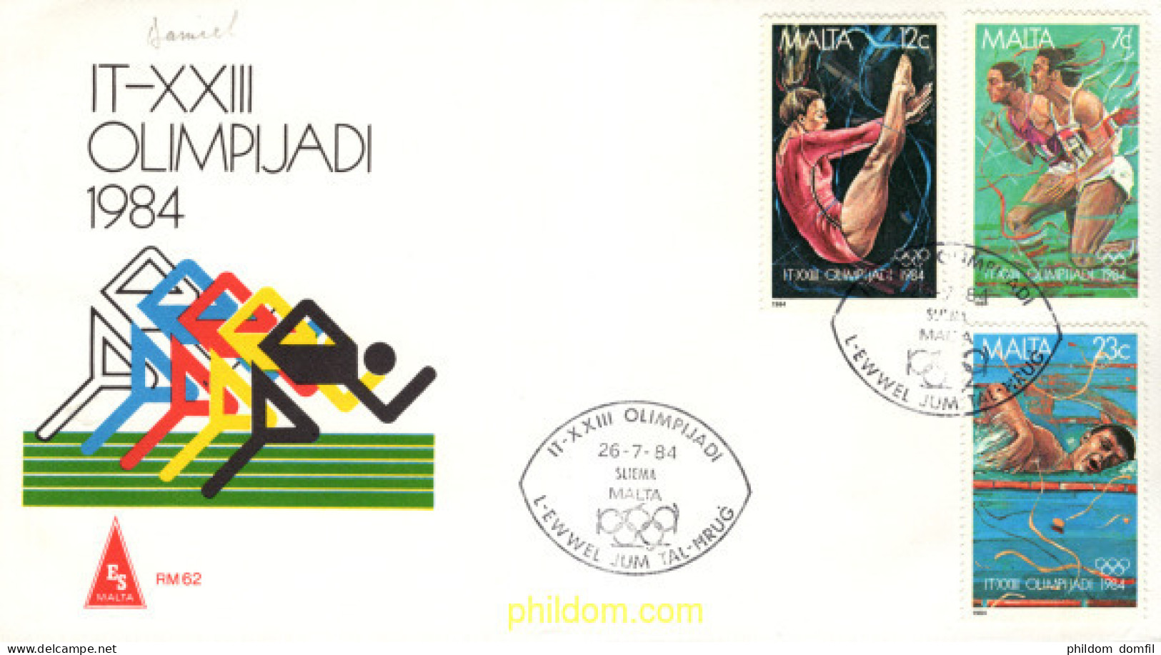 712618 MNH MALTA 1984 23 JUEGOS OLIMPICOS VERANO LOS ANGELES 1984 - Malte