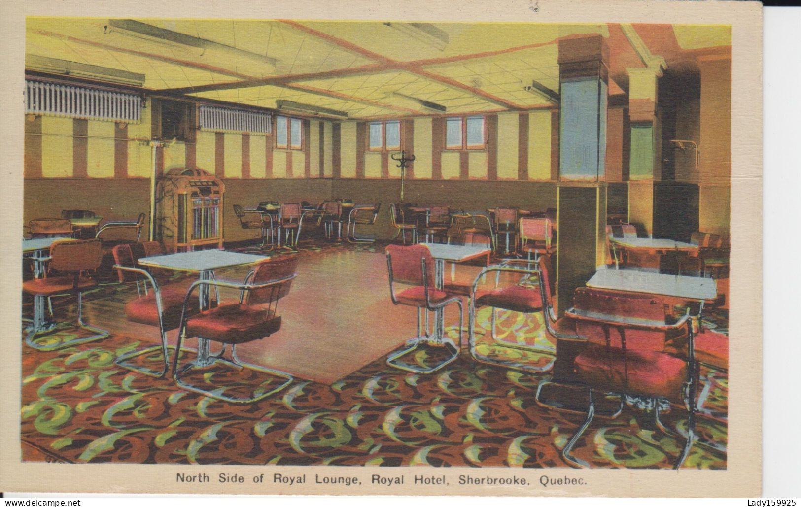 North Side Of Royal Lounge, Royal Hotel  Sherbrooke Québec Judbox ,moitie Tapis Et Plancher Bois Danse Vintage 2 Scans - Sherbrooke