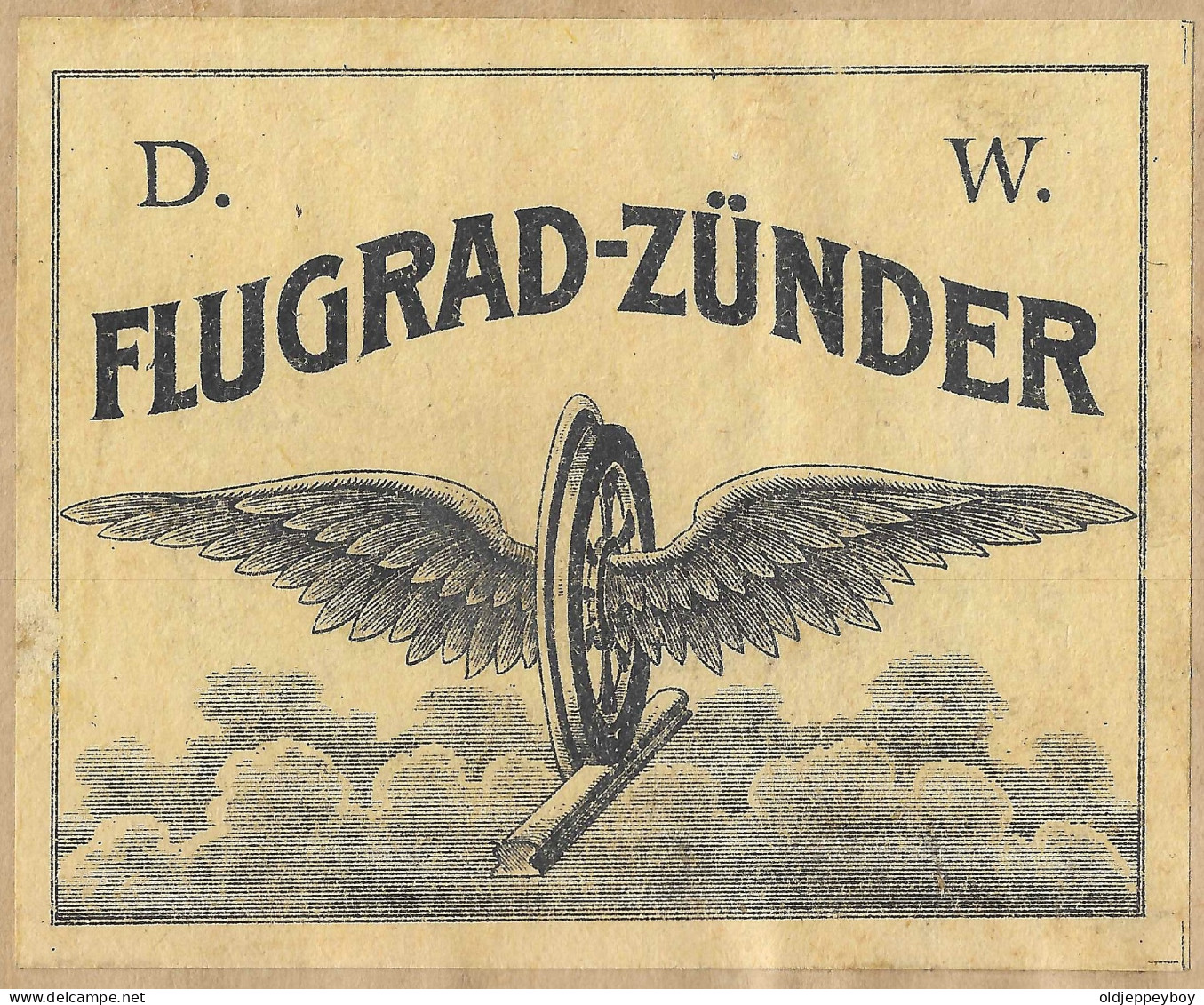 Phillumeny MATCHBOX LABEL D.W. FLUGRAD - ZUNDER  SIZE 9 X 7.5 CM EXTREMELY RARE - Luciferdozen - Etiketten