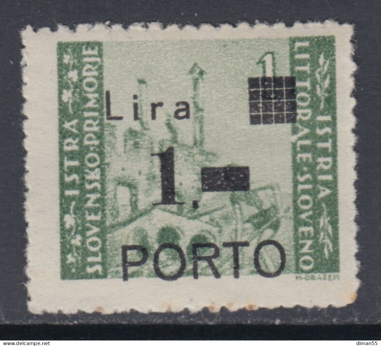 LITORALE SLOVENO OCC. YUGOSLAVA - Tax Sass. N.8m -cat 110 Euro Varietà Soprast. Spostata In Basso - MNH** Gomma Integra - Occup. Iugoslava: Litorale Sloveno