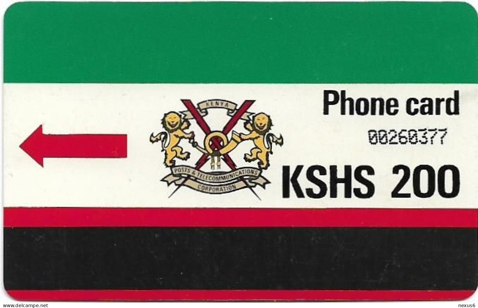 Kenya - KPTC (Autelca Magnetic) - Logo (No Notch, No Letter 'T', Cn. Small Dashed Ø), 200KSh, Used - Kenia