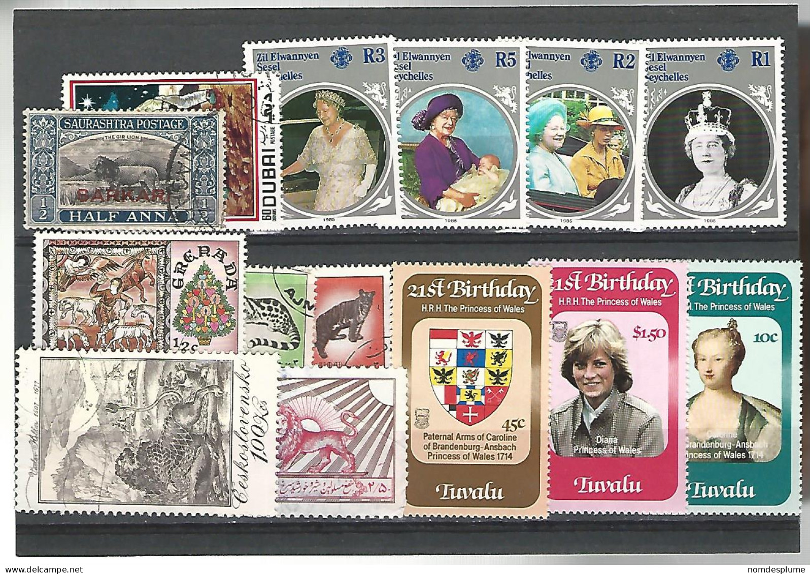 52523 ) Collection World Dubai Seychelles Tuvalu Grenada Czechoslovakia - Collections (sans Albums)