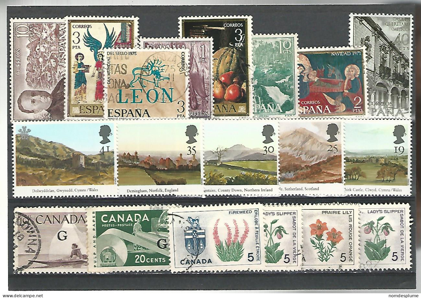 52525 ) Collection World Spain Great Britain Canada - Collections (sans Albums)