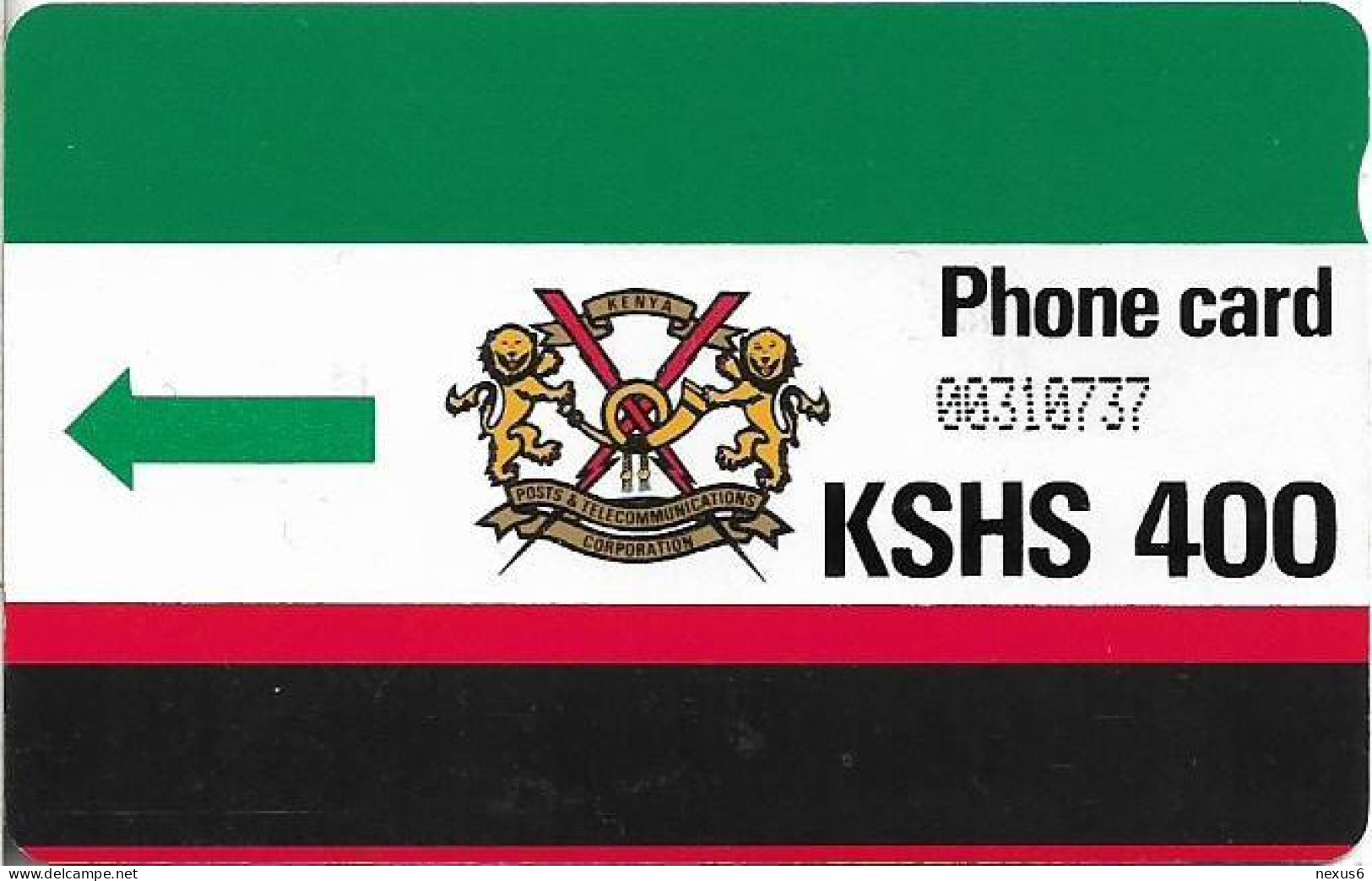 Kenya - KPTC (Autelca Magnetic) - Logo (With Notch, No Letter 'T', Cn. Dashed Ø), 400KSh, Used - Kenya