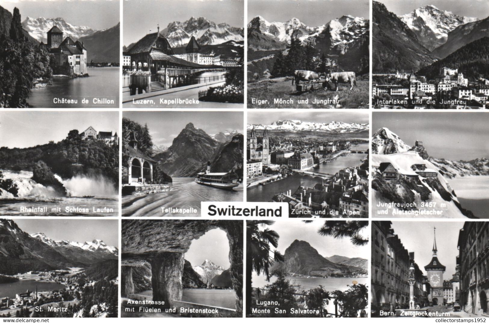 SWITZERLAND, CHILLON CASTLE, LUCERNE, CHAPEL BRIDGE EIGER, MOUNTAINS, CHURCH, PANORAMA - Collections & Lots