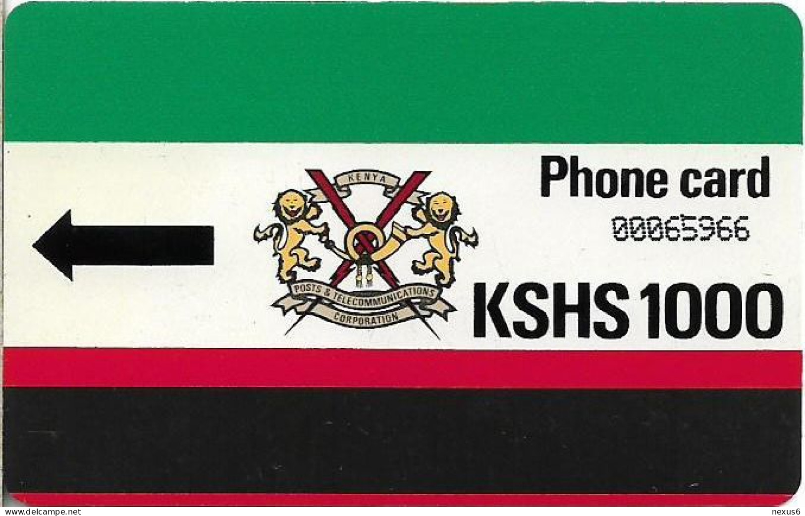Kenya - KPTC (Autelca Magnetic) - Logo (No Notch, No Letter 'T', Cn. Small Dashed Ø), 1.000KSh, Used - Kenia