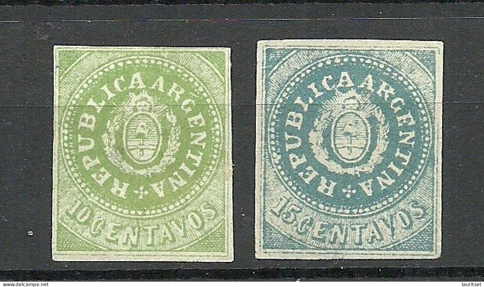 FAUX ARGENTINA 1862 Michel 6 - 7 (*) Fake Alte Fälschungen - Ongebruikt