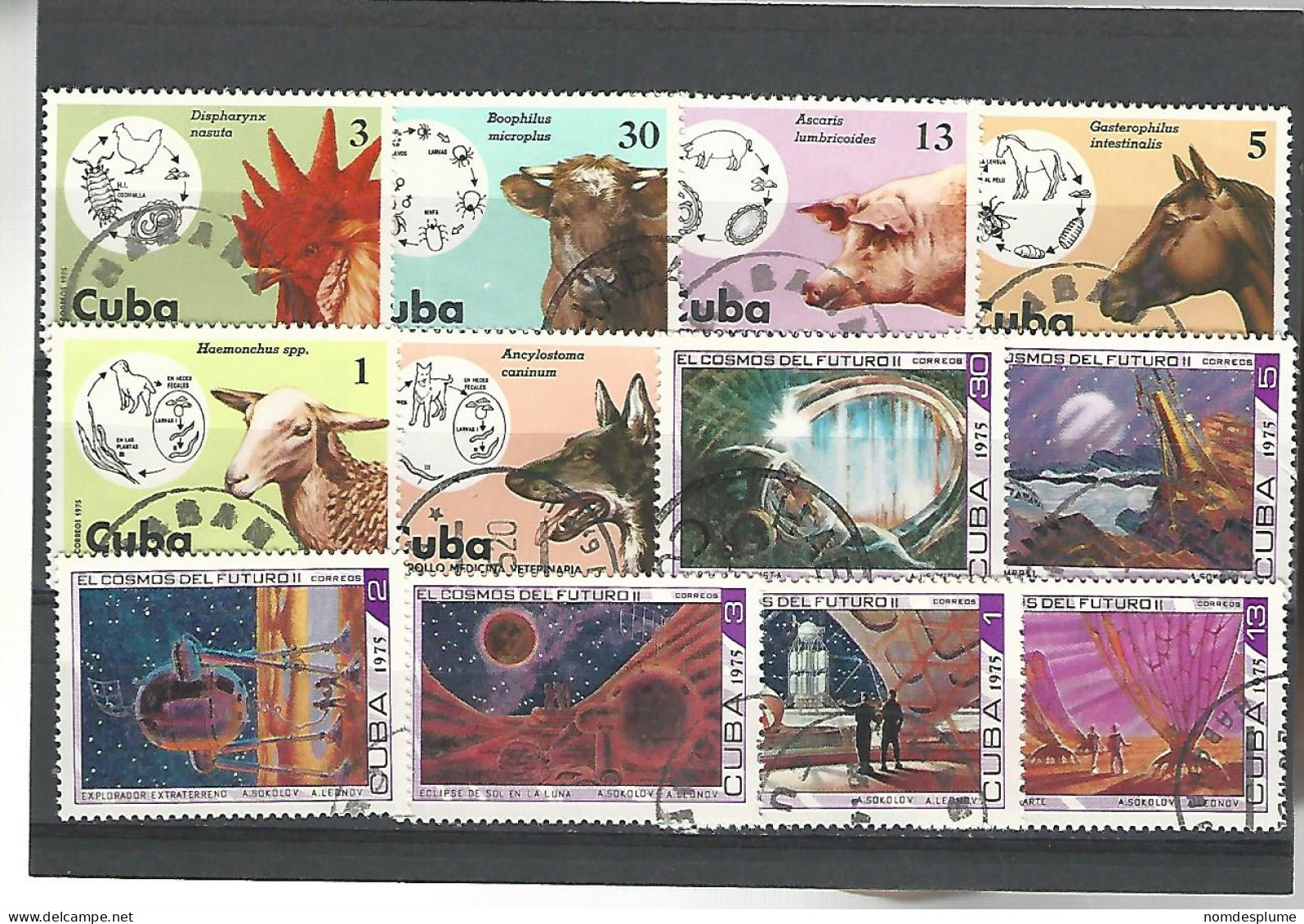 52576 ) Collection Cuba Postmark Farm Animals Space - Collections, Lots & Series