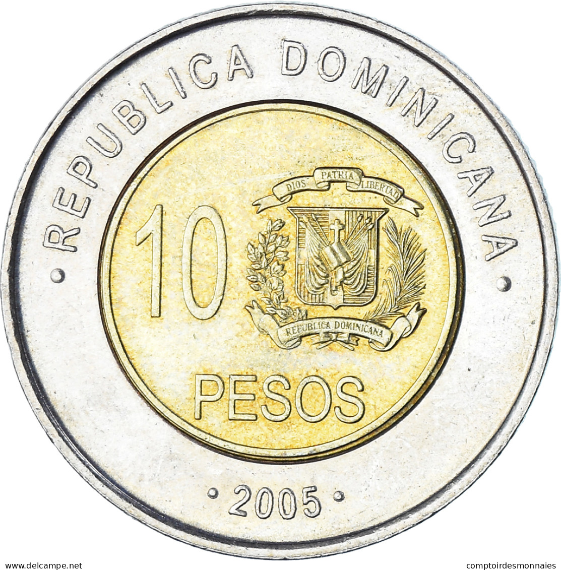 Monnaie, DOMINICA, 10 Pesos, 2005 - Dominicaanse Republiek