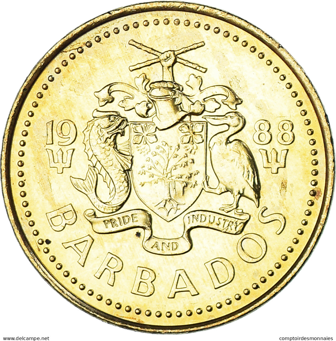 Monnaie, Barbade, 5 Cents, 1988 - Barbados (Barbuda)