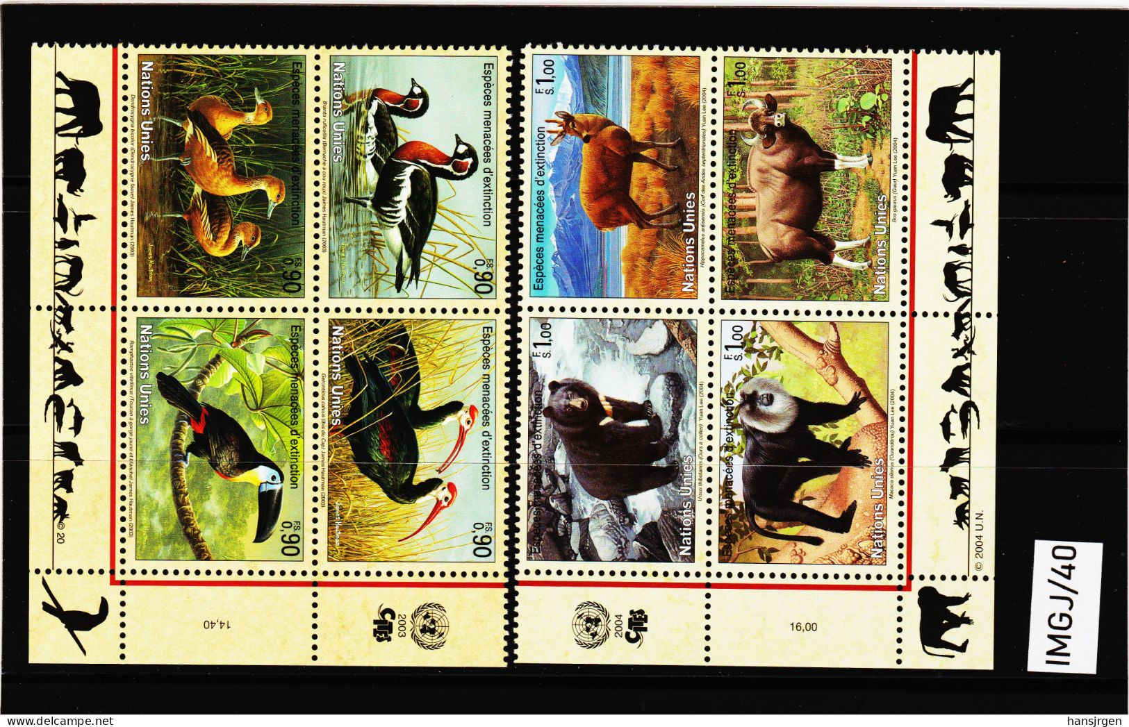 IMGJ/40 UNO GENF 2003/04 MICHL 466/69 + 482/85 VIERERBLÖCKE  Postfrisch ** SIEHE ABBILDUNG - Unused Stamps