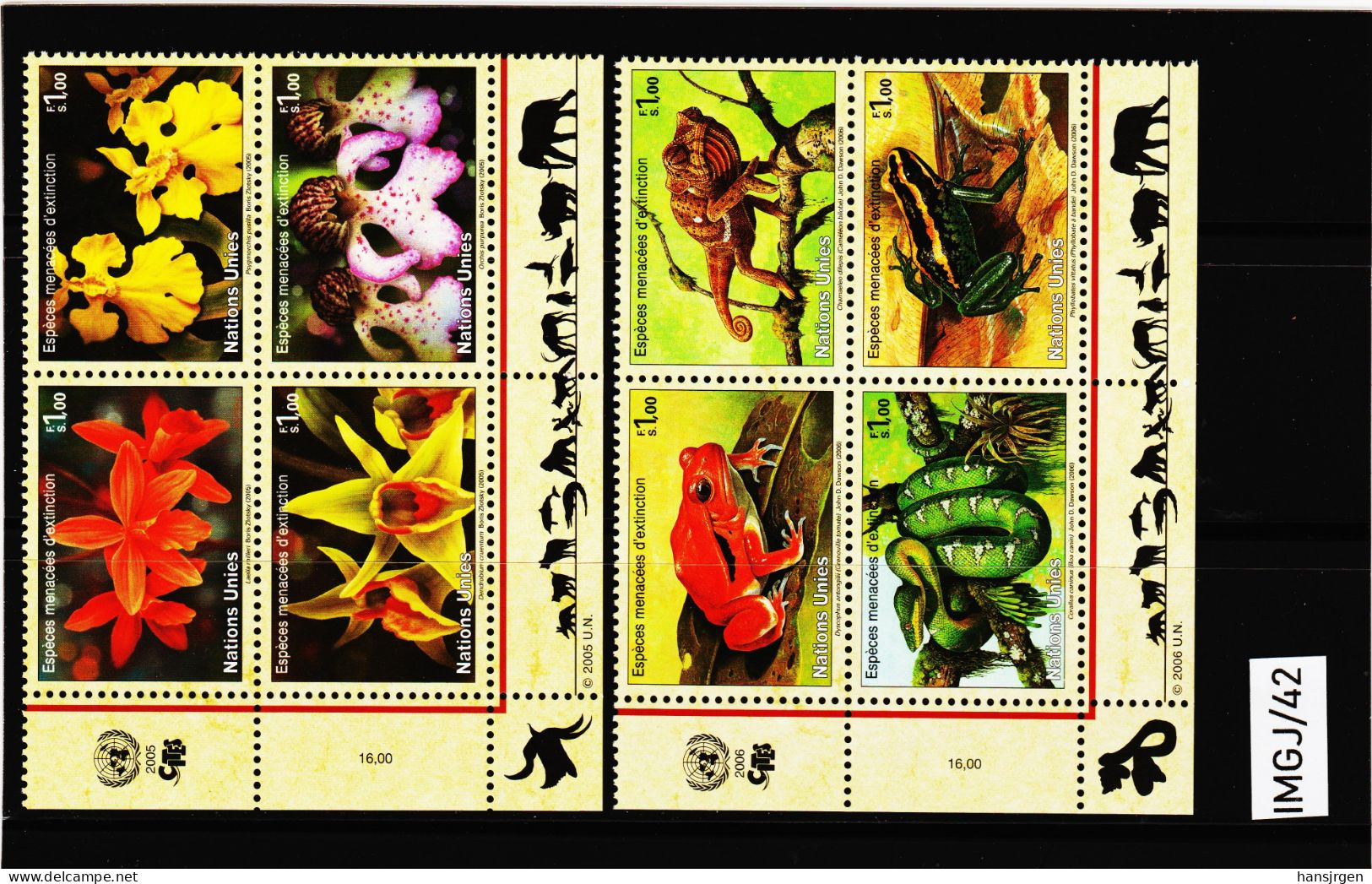 IMGJ/42 UNO GENF 2005/06 MICHL 510/13 + 537/40 VIERERBLÖCKE  Postfrisch ** SIEHE ABBILDUNG - Unused Stamps