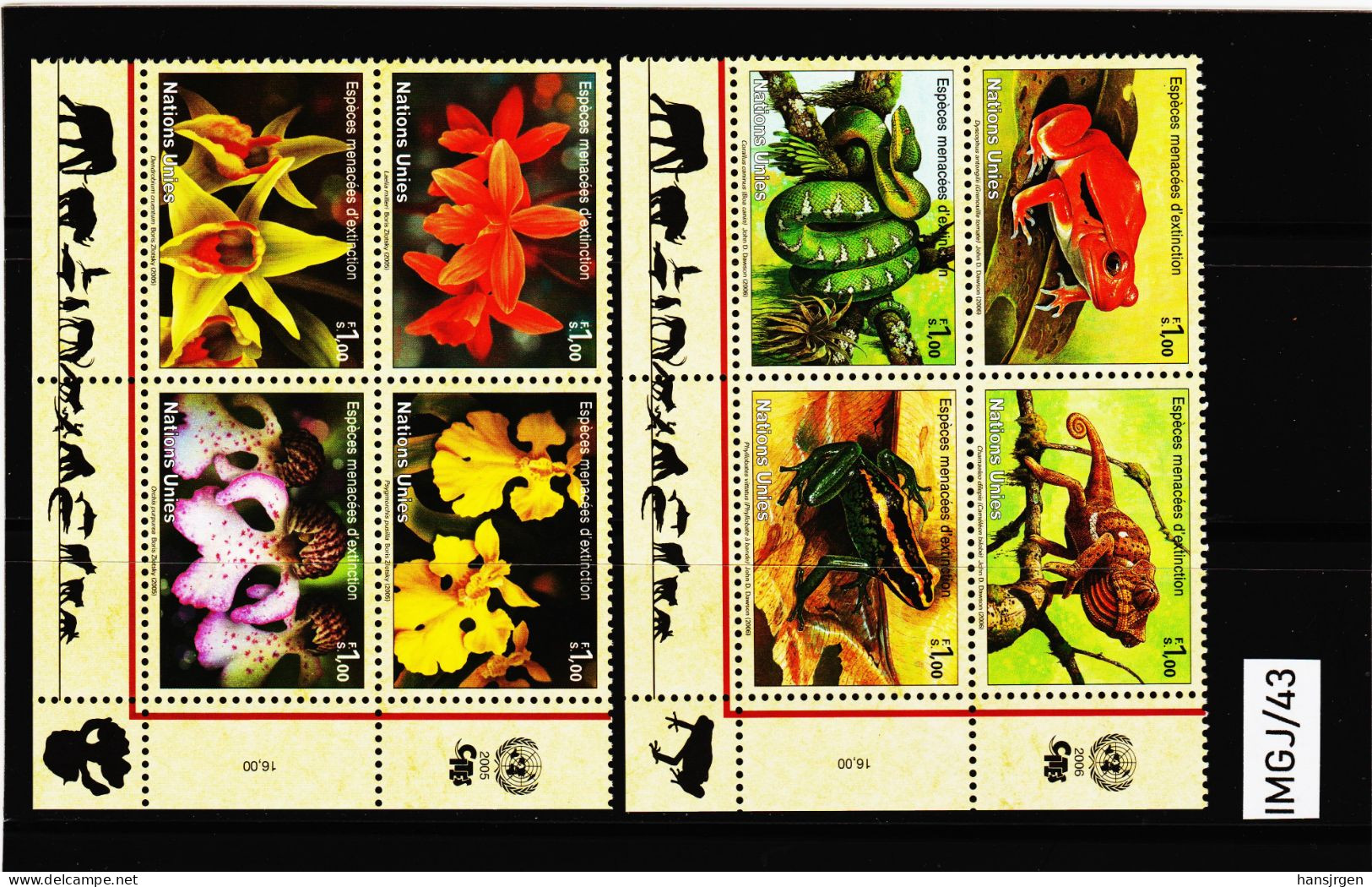 IMGJ/43 UNO GENF 2005/06 MICHL 510/13 + 537/40 VIERERBLÖCKE  Postfrisch ** SIEHE ABBILDUNG - Unused Stamps