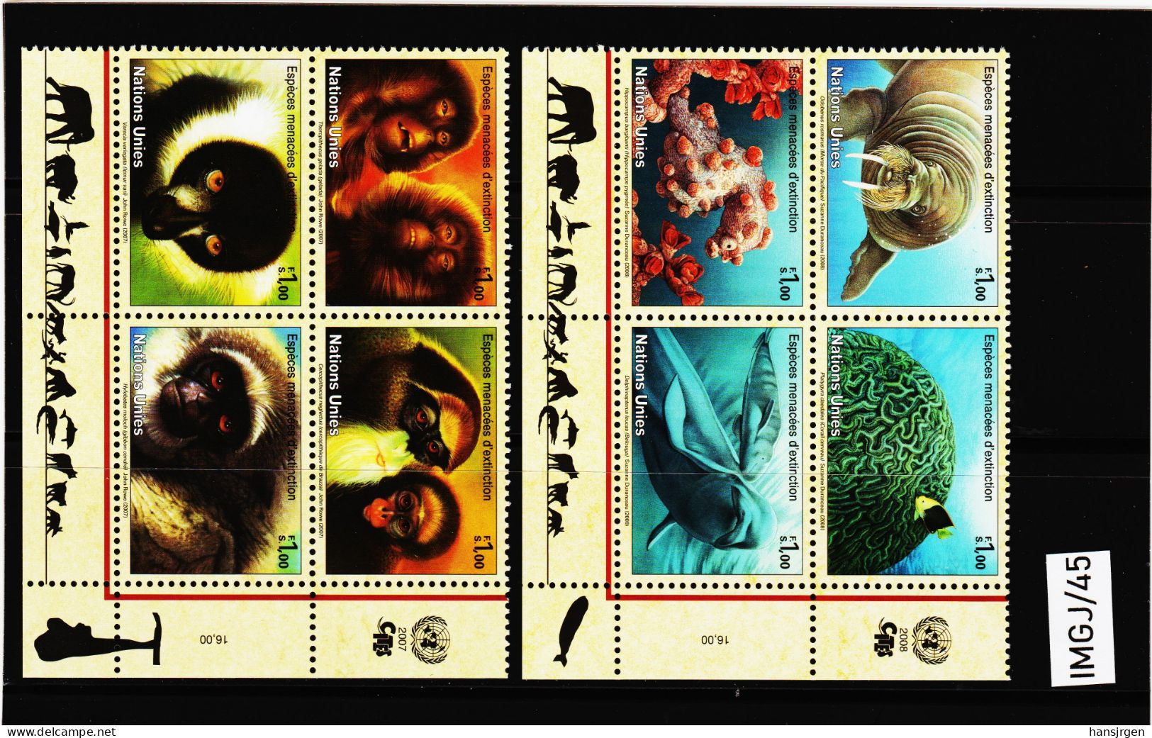 IMGJ/45 UNO GENF 2007/08 MICHL 561/64 + 588/91 VIERERBLÖCKE  Postfrisch ** SIEHE ABBILDUNG - Unused Stamps