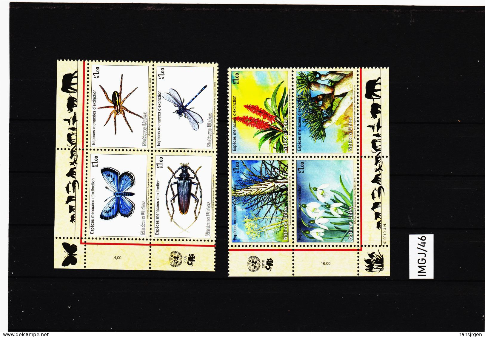 IMGJ/46 UNO GENF 2009/10 MICHL 640/43 + 681/84 VIERERBLÖCKE  Postfrisch ** SIEHE ABBILDUNG - Unused Stamps