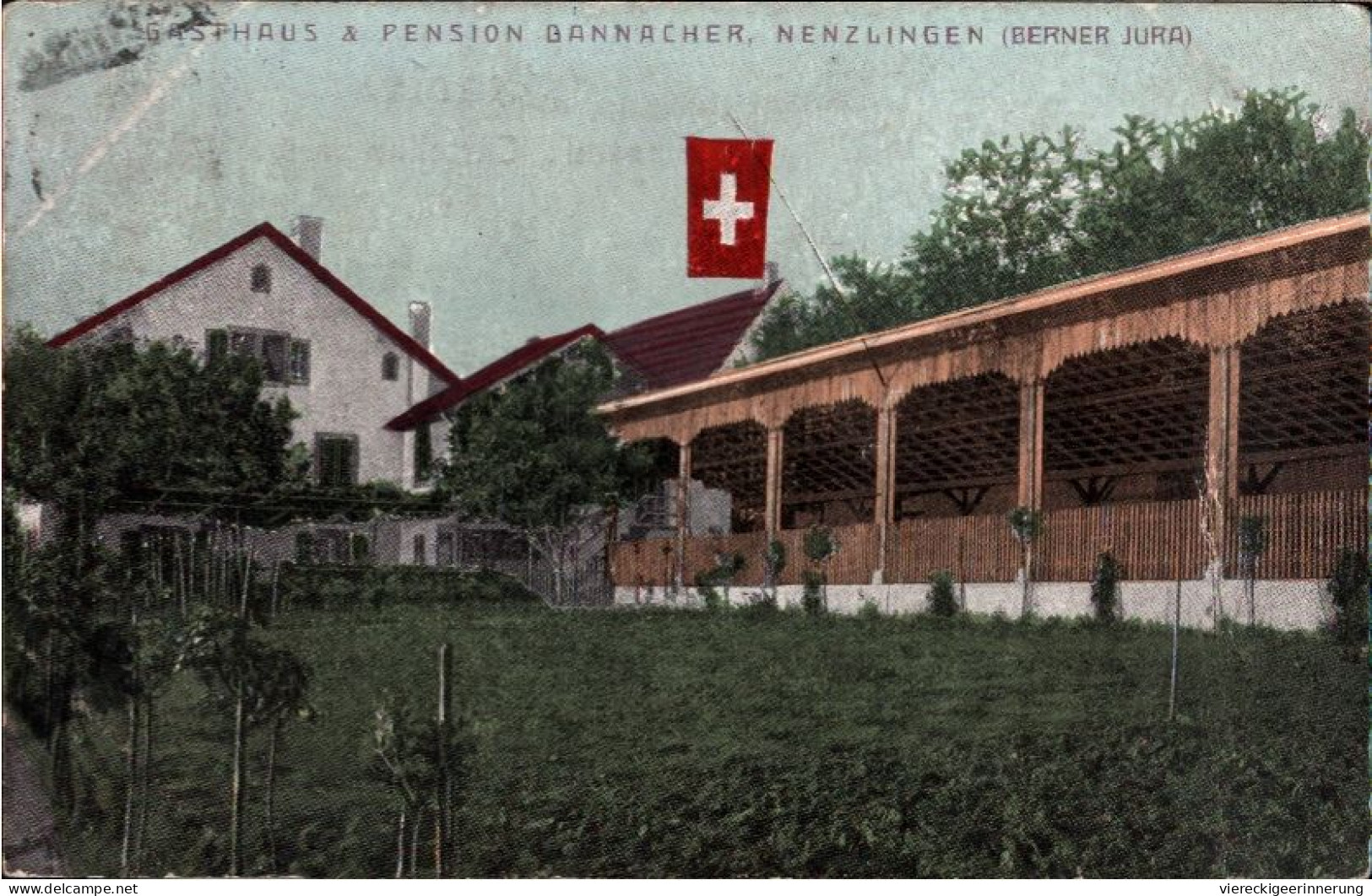 ! Alte Ansichtskarte 1913, Nenzlingen, Gasthaus, Schweiz, Berner Jura - Sonstige & Ohne Zuordnung