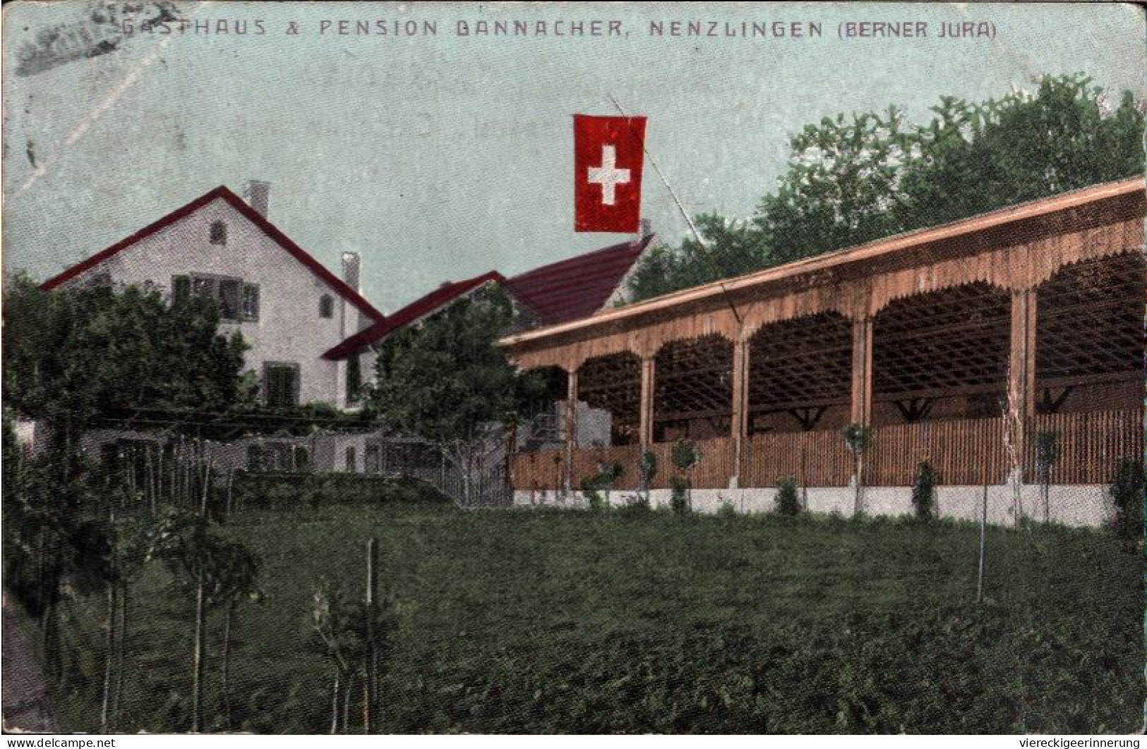 ! Alte Ansichtskarte 1913, Nenzlingen, Gasthaus, Schweiz, Berner Jura - Autres & Non Classés