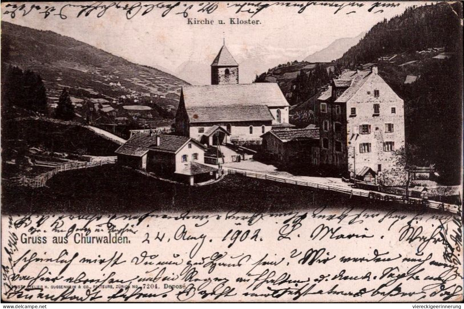 ! Alte Ansichtskarte 1902, Schweiz, Gruss Aus Churwalden, Kloster - Churwalden