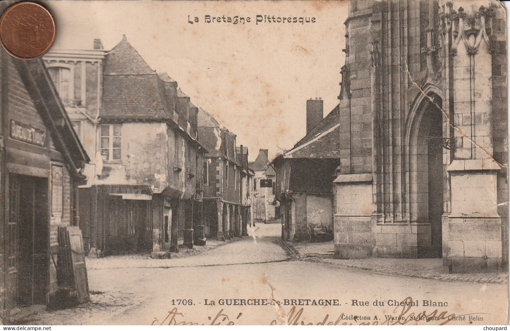 35  - Carte Postale Ancienne De  LA GUERCHE DE BRETAGNE  Rue Du Cheval Blanc     ( La Bretagne Pittoresque ) - La Guerche-de-Bretagne