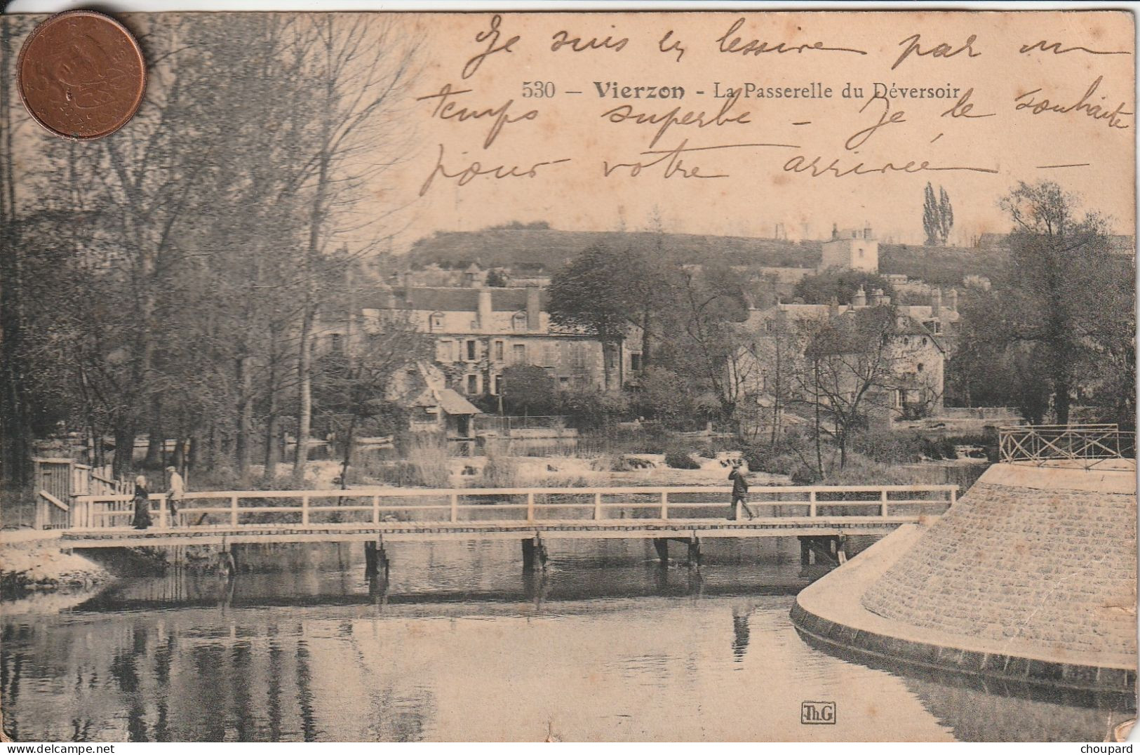 18 - Carte Postale Ancienne De   VIERZON   La Passerelle Du Déversoir - Vierzon