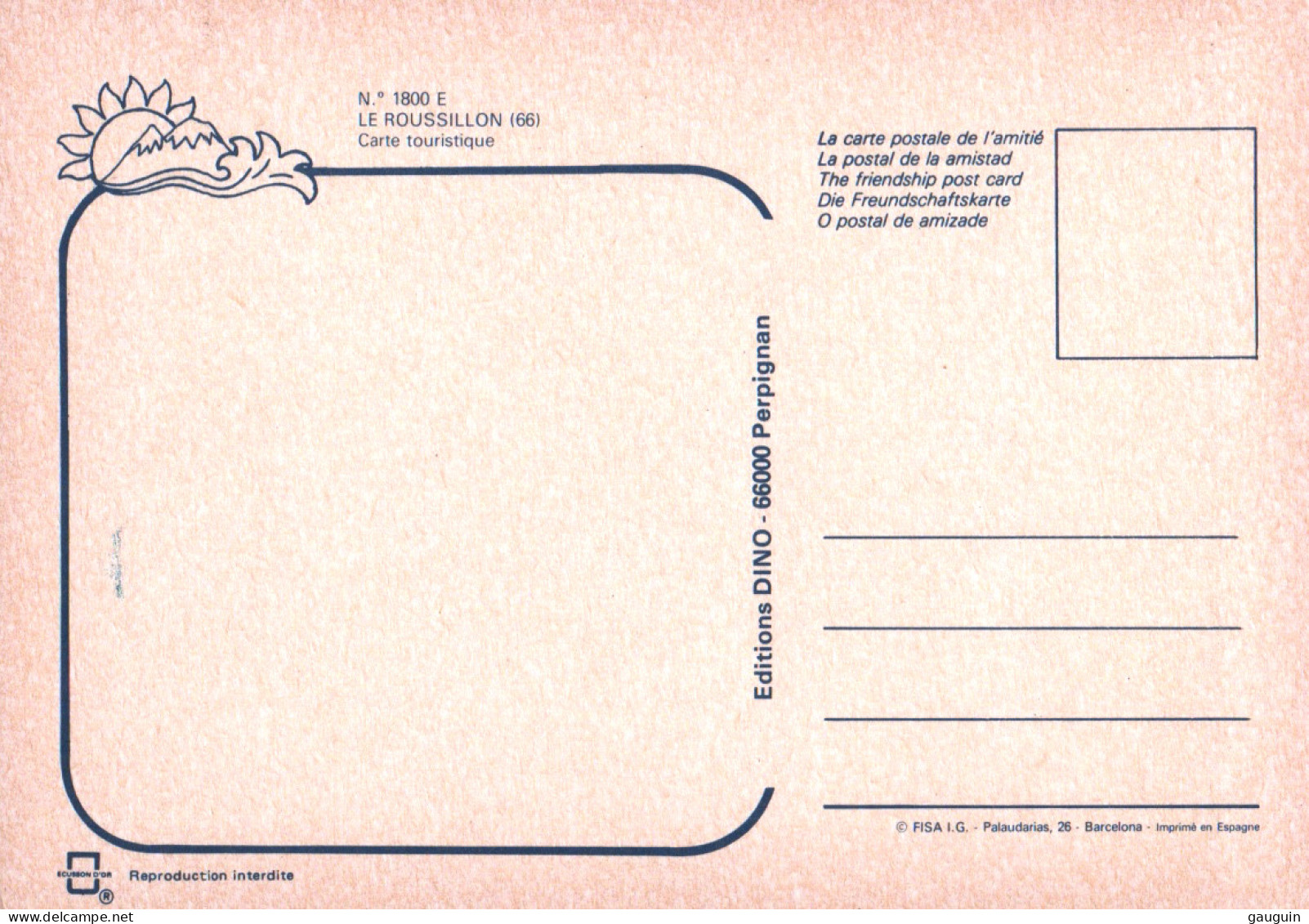 CPM - Carte GEO.- ROUSSILLON …(Illustration) - Edition Dino - Languedoc-Roussillon