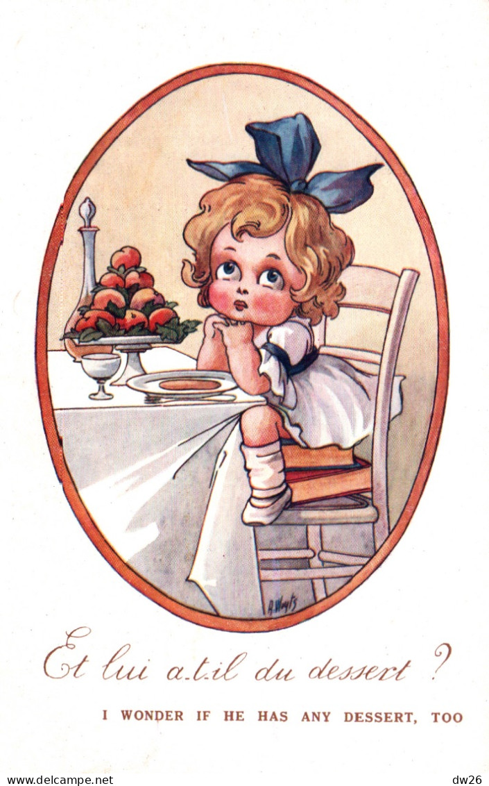 Illustration A. Wuyts: Et Lui, A-t-il Du Dessert? (I Wonder If He Has Any Dessert, Too? ) Carte N° 85 Non Circulée - Wuyts