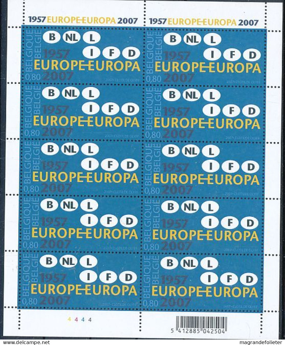 TIMBRE STAMP ZEGEL BELGIQUE  FEUILLET DE 10 X 3635 50 ANS DE L' EUROPE  XX - 2011-2020