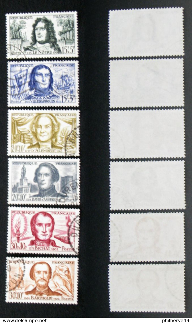 N° 1207 à 1212 Personnage Célèbre 1959 Oblit Cote 8,5€ - Used Stamps
