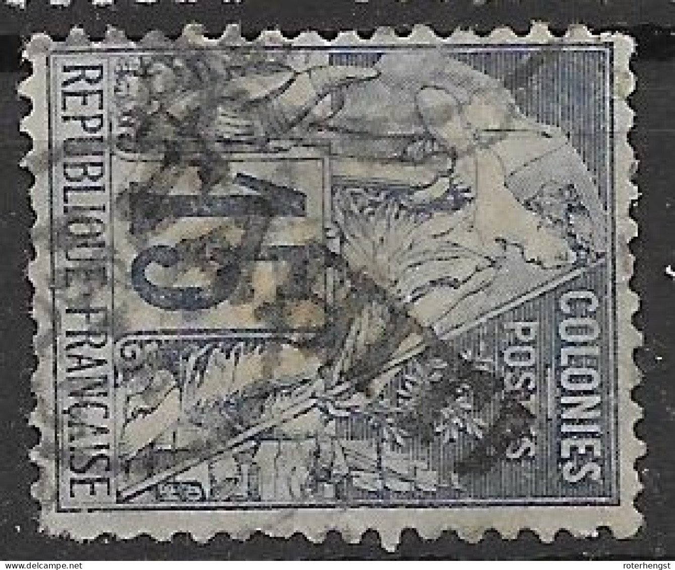 Tahiti Used 1893 Pinhole Faute: Trou D'aiguille (55 Euros) - Used Stamps