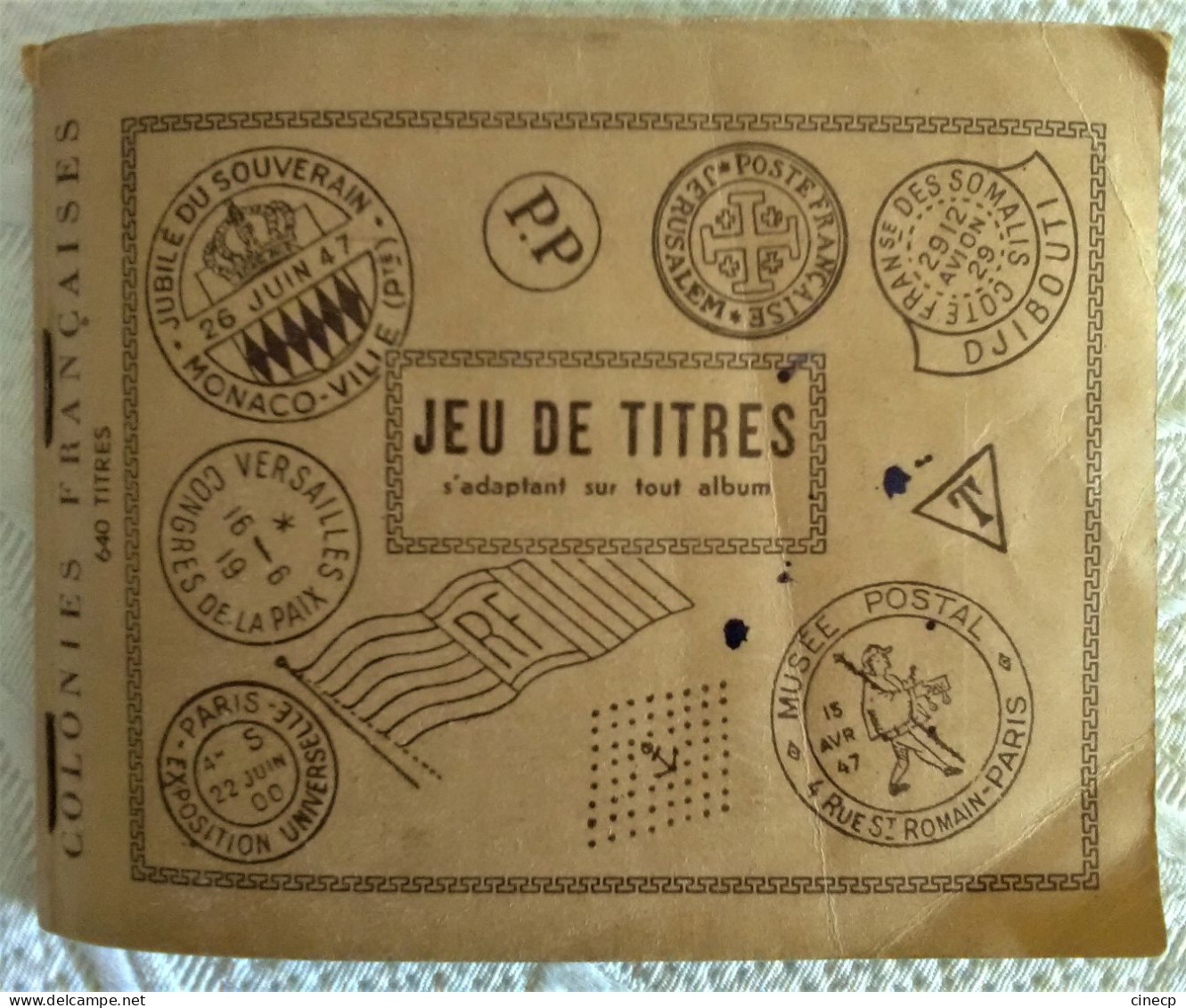 JEU DE TITRES COLONIES FRANCAISES EDITION THIAUDE S'ADAPTANT A TOUT ALBUM DE TIMBRES ALBUM ETIQUETTES A COLLER INDOCHINE - Otros & Sin Clasificación