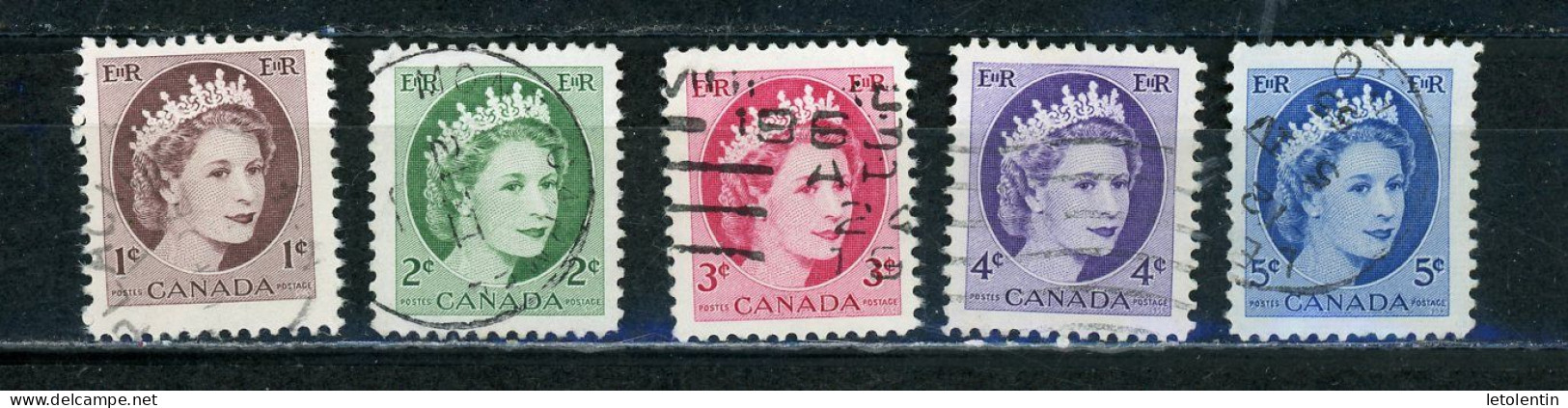 CANADA - ELISABETH II - N° Yvert 267+268+269+270+271 Obli. - Usati